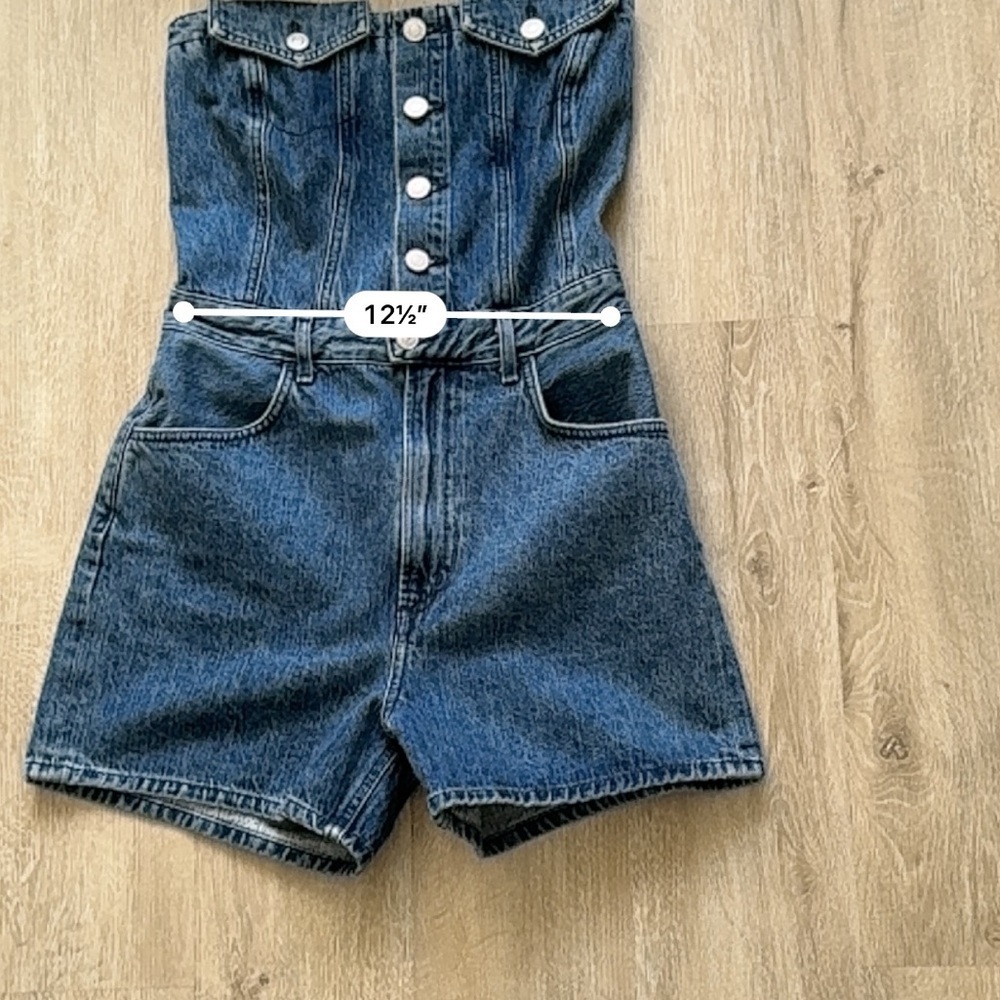 Agolde Sandy Strapless All In One Short in Remendy - Picture 6 of 8